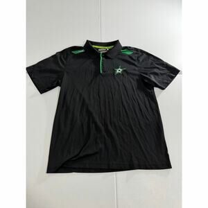 Dallas Stars Reebok Polo Men’s Size Large Black and Green
